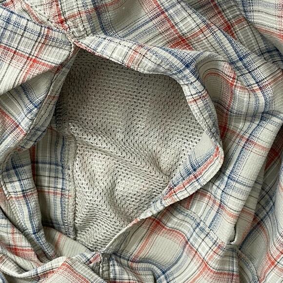 Columbia Shirt Mens Extra Large Tan Plaid Button Up Omni Dry Vented Outdoor - Picture 5 of 12